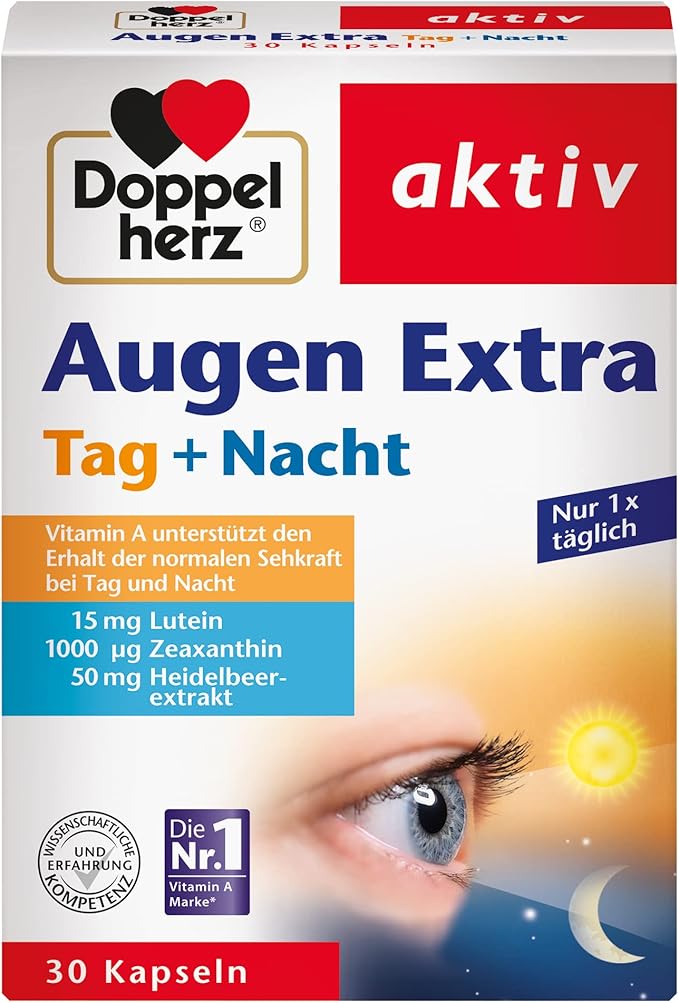 doppelherz augen extra胶囊白天 夜晚 膳食营养补充剂 含维生素a和锌